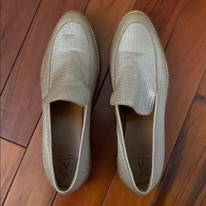 Aquatalia Gold Platinum metallic loafer